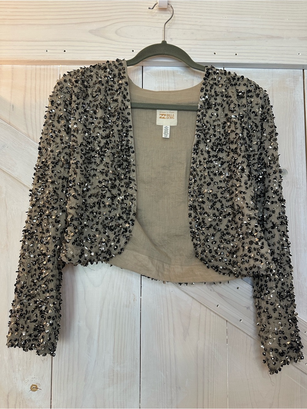 Billabong Designers Closet Silver sequin  Cropped Bolero size small